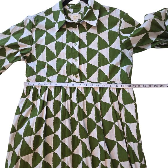 Maeve Anthropologie Bettina Tiered Shirt Dress Pockets Midi sz M Fits 8 10 12 - Picture 10 of 12